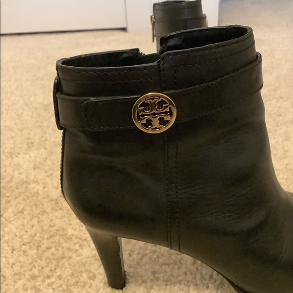 Tory Burch Bristol bootie Leather ankle black heel boots - Picture 2 of 6